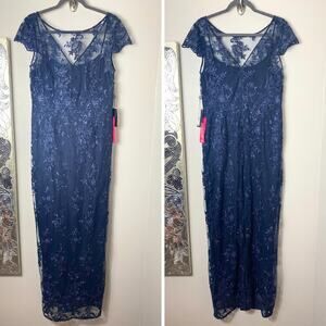 NWT ADRIANNA PAPELL DRESS GOWN 10 MOTHER OF THE BRIDE BRIDESMAID FORMAL EVENING